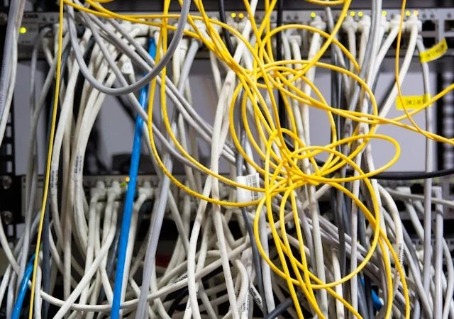 tangled cables mess